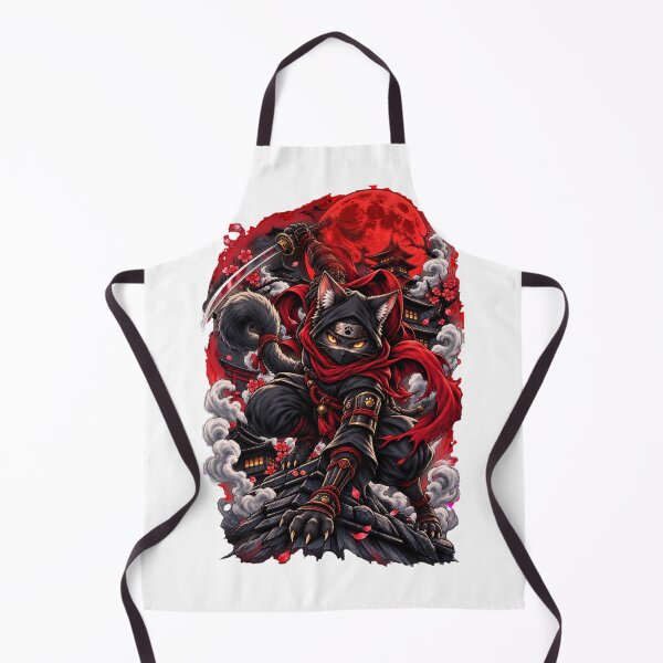 Item preview, Shadow Ninja Cat Under the Red Moon designed and sold by WelLarsDigitals.