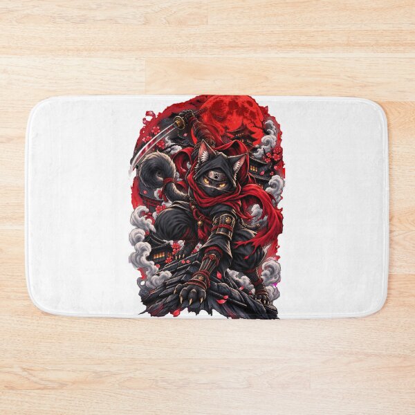Item preview, Shadow Ninja Cat Under the Red Moon designed and sold by WelLarsDigitals.