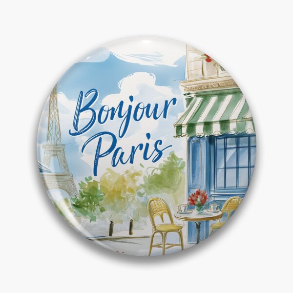 Item preview, Bonjour Paris Watercolor – Paris France Eiffel Tower French Cafe Travel Wall Art designed and sold by Ramona-Gliga.