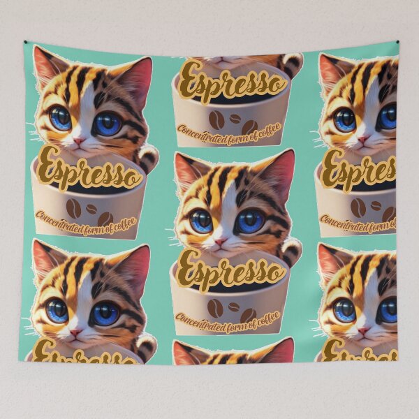 Item preview, Cute Espresso Kitty! designed and sold by Vinaelly.