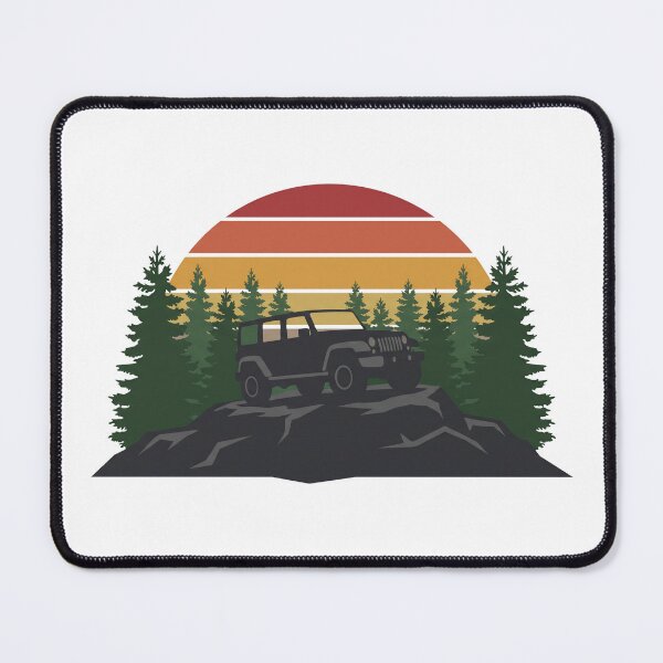 Item preview, Retro Rugged Jeep SUV Silhouette Mountain Vintage Sunset Art designed and sold by pattman.