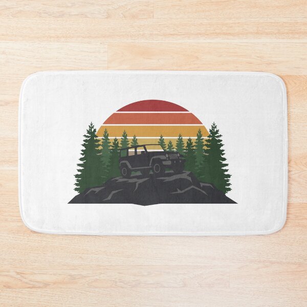 Item preview, Retro Rugged Jeep SUV Silhouette Mountain Vintage Sunset Art designed and sold by pattman.