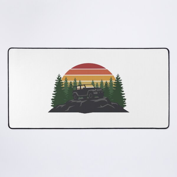 Item preview, Retro Rugged Jeep SUV Silhouette Mountain Vintage Sunset Art designed and sold by pattman.