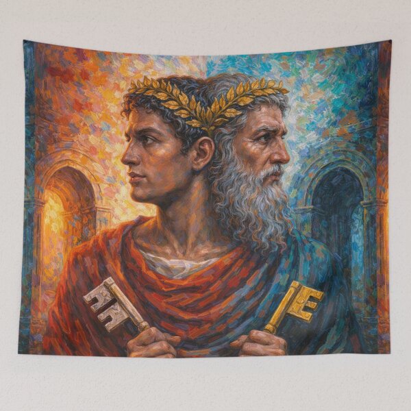 Item preview, Janus – Roman God of Beginnings Painting designed and sold by GalleryKauffeld.