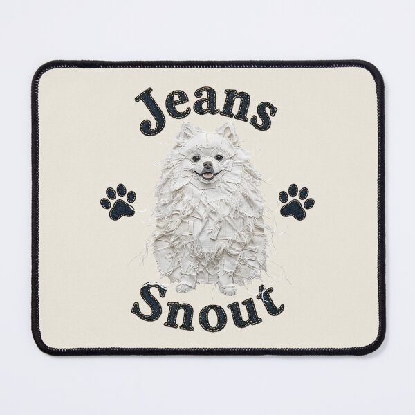 Item preview, White Spitz / Pomeranian Denim Patch Art designed and sold by JeanSnout.