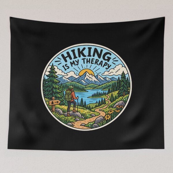 Item preview, Hiking Is My Therapy – Mountain Trail Outdoor Adventure designed and sold by creativebymateo.