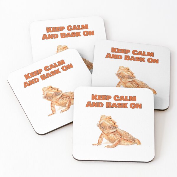 Item preview, Keep Calm And Bask On Bearded Dragon Watercolor Design designed and sold by NatureUnleashed.