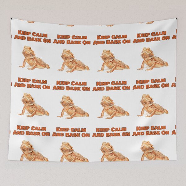 Item preview, Keep Calm And Bask On Bearded Dragon Watercolor Design designed and sold by NatureUnleashed.