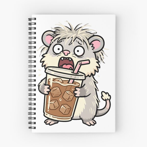 Item preview, ADHD Hours| Screaming Opossum Holding Giant Iced Coffee| Funny Panicked Meme designed and sold by Ala'Salem| Cute Characters, Real Moods.