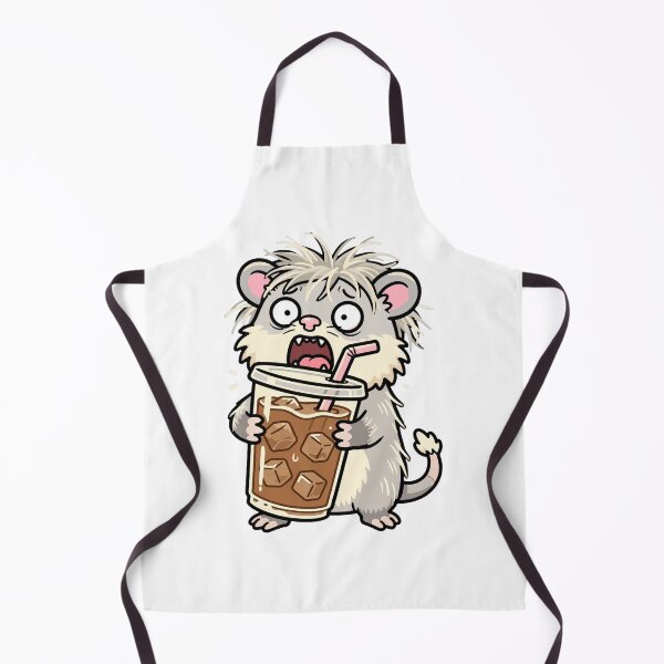 Item preview, ADHD Hours| Screaming Opossum Holding Giant Iced Coffee| Funny Panicked Meme designed and sold by Ala'Salem| Cute Characters, Real Moods.