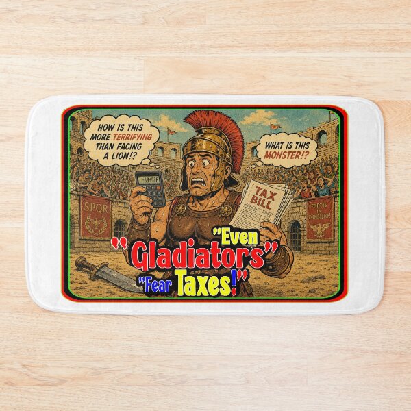 Item preview, Even Gladiators Fear Taxes Funny Roman Soldier Graphic Art designed and sold by frestshop.