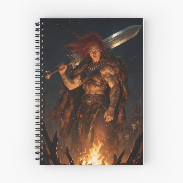 Item preview, Barbarian Warrior Woman at the Night Fire designed and sold by Lineer22.