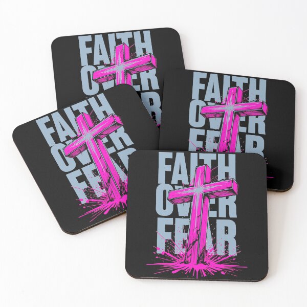 Item preview,  Faith Over Fear Neon Pink 3D Cross Streetwear Art designed and sold by A-M-G-Shop.