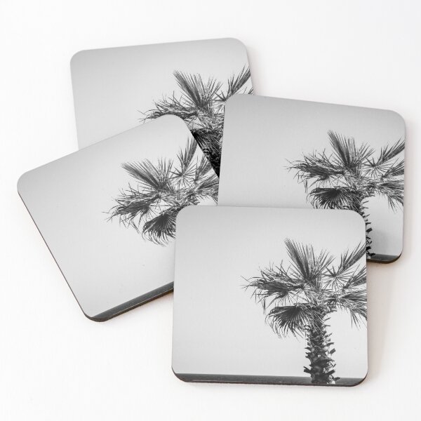Item preview, Palm Tree Beside a Tranquil Ocean in Black and White designed and sold by Nmallia.