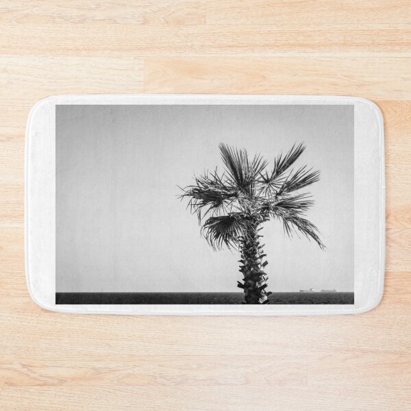 Item preview, Palm Tree Beside a Tranquil Ocean in Black and White designed and sold by Nmallia.