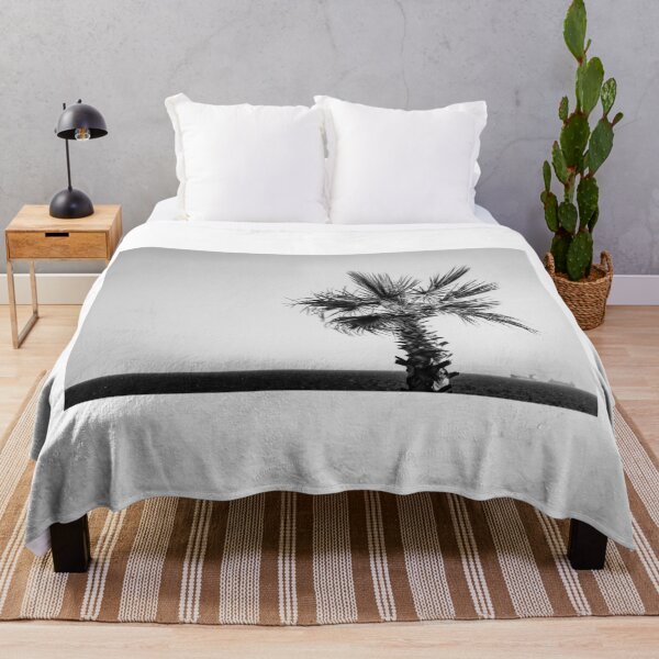 Item preview, Palm Tree Beside a Tranquil Ocean in Black and White designed and sold by Nmallia.