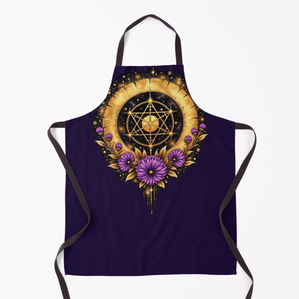 Item preview, Golden Celestial Geometry with Purple Flowers designed and sold by Kaurisdigital.