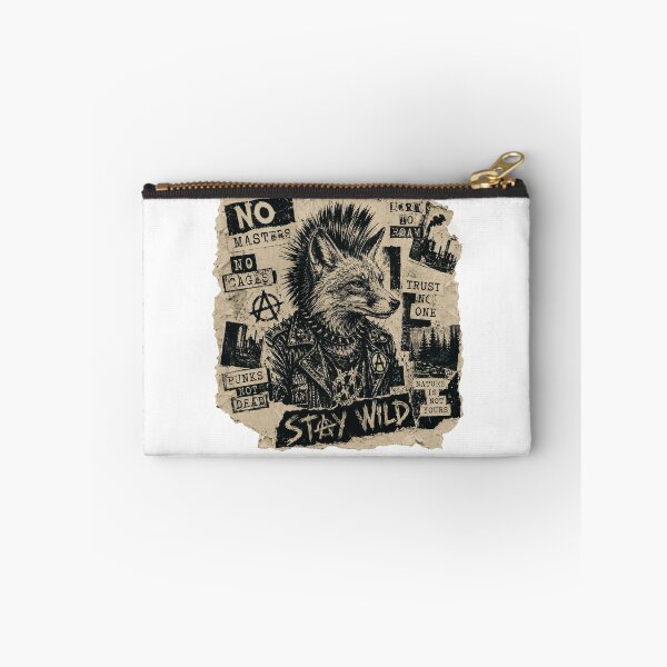Item preview, STAY WILD - Anarcho Punk Fox | No Masters No Cages designed and sold by Neurospicy Trolls.