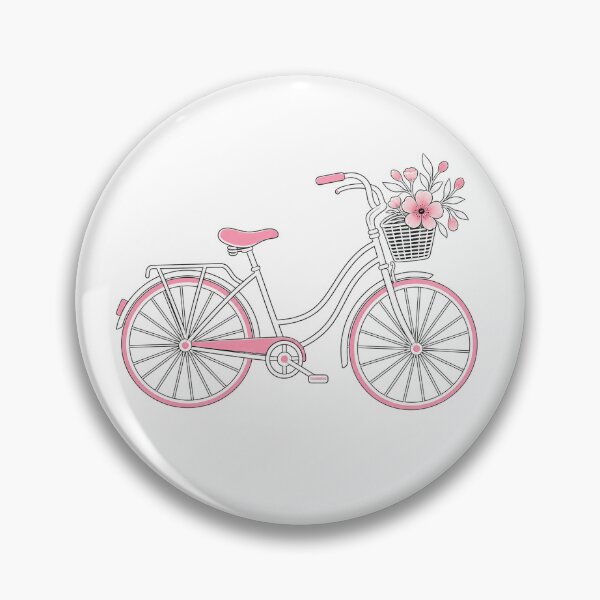 Item preview, Pink Floral Basket Bicycle Vintage Cycling Design designed and sold by CG Studio.