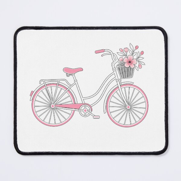 Item preview, Pink Floral Basket Bicycle Vintage Cycling Design designed and sold by CG Studio.