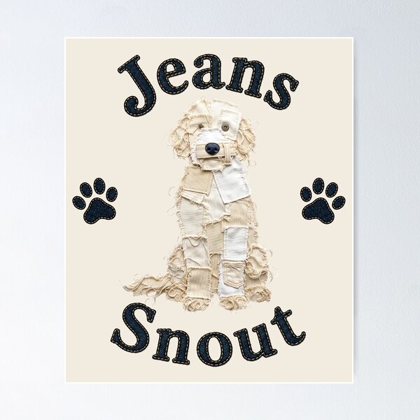 Item preview, Cream Doodle Denim Patch Art designed and sold by JeanSnout.