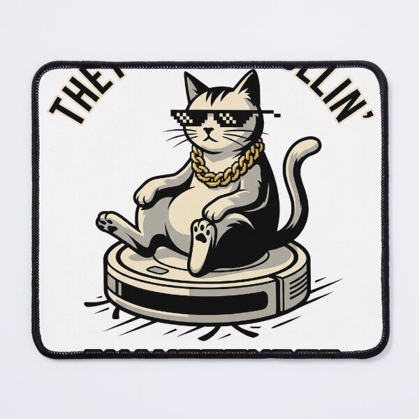 Item preview, Thug Life Cat on Robot Vacuum Funny Streetwear Graphic Tee designed and sold by KIDEnia.