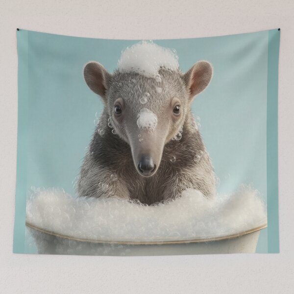 Item preview, Baby Anteater Bubble Bath Cute Nursery Bathroom Wall Art designed and sold by LazyOwlStore.