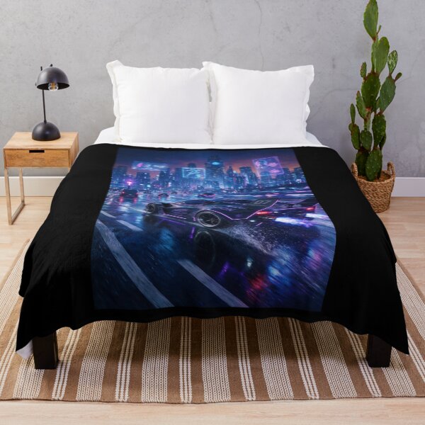 Item preview, Neon Racing Car on Rainy Cyberpunk Highway designed and sold by Lineer22.