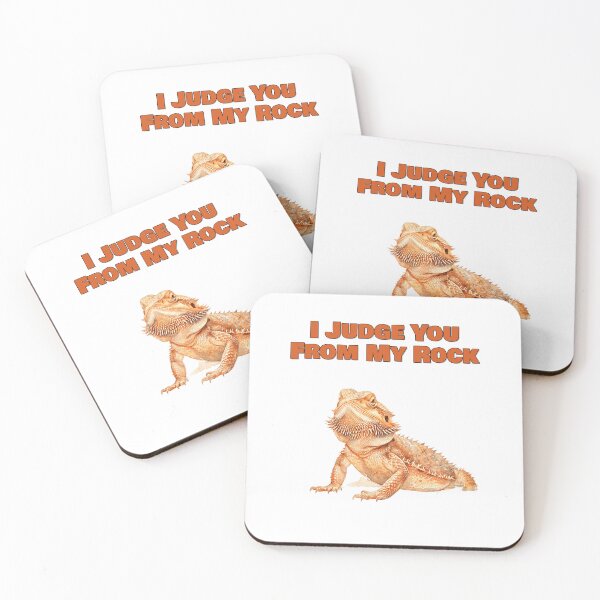 Item preview, I Judge You From My Rock Funny Bearded Dragon Design designed and sold by NatureUnleashed.