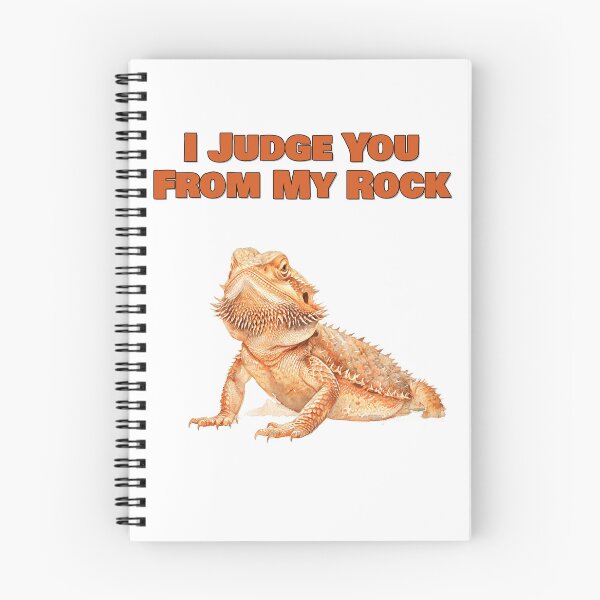 Item preview, I Judge You From My Rock Funny Bearded Dragon Design designed and sold by NatureUnleashed.