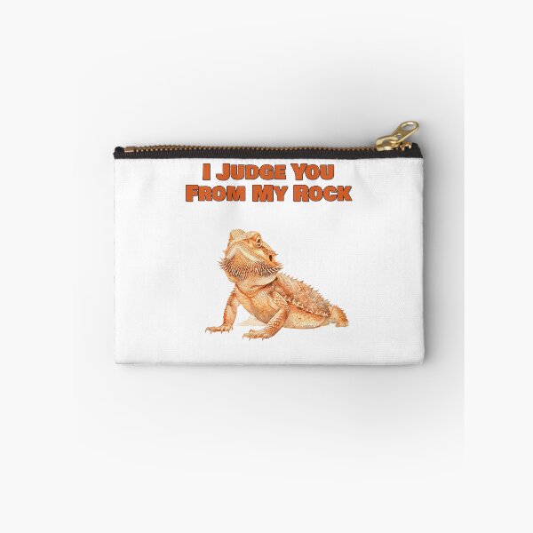 Item preview, I Judge You From My Rock Funny Bearded Dragon Design designed and sold by NatureUnleashed.