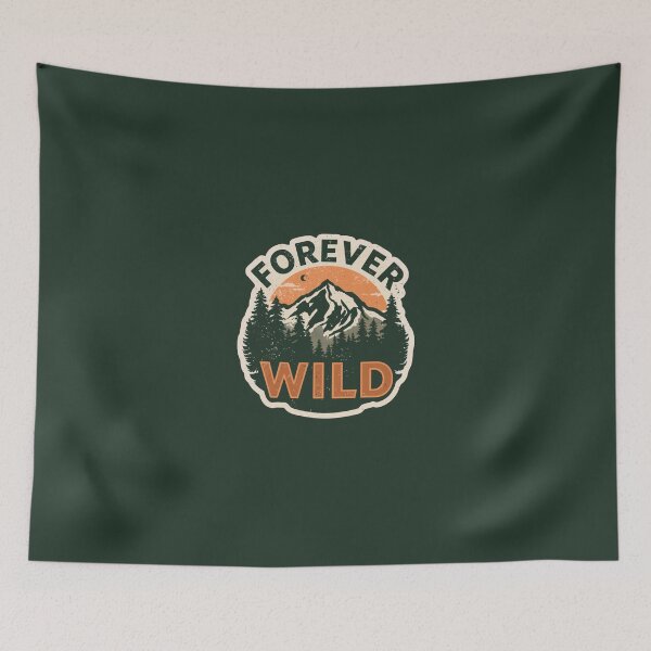 Item preview, Forever Wild Mountain Hiking Adventure Sticker designed and sold by Pransis_Diginer_26.