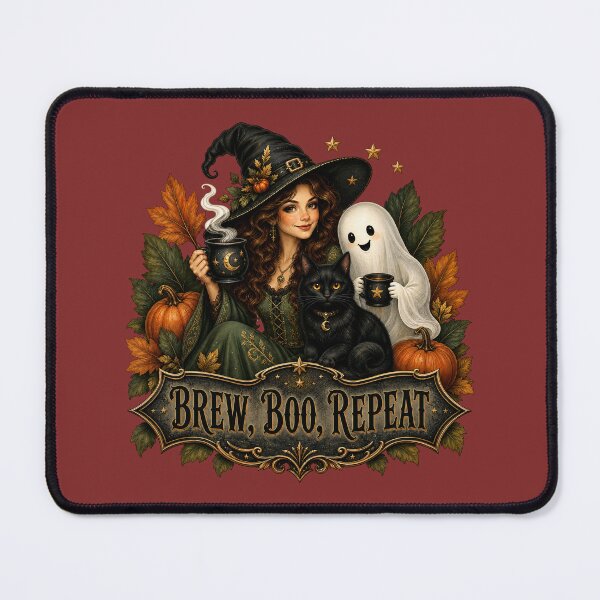 Item preview, Brew, Boo, Repeat - Cute Halloween Witch & Ghost designed and sold by TatyanaArt.
