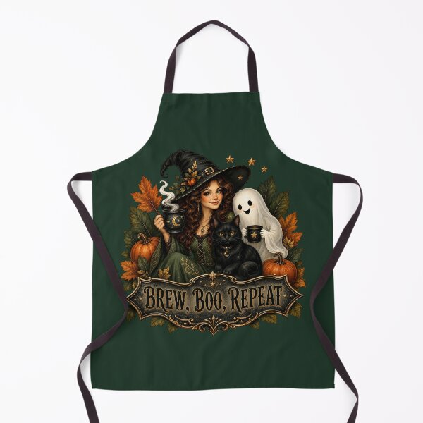 Item preview, Brew, Boo, Repeat - Cute Halloween Witch & Ghost designed and sold by TatyanaArt.