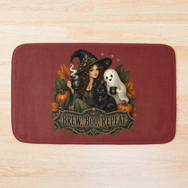 Item preview, Brew, Boo, Repeat - Cute Halloween Witch & Ghost designed and sold by TatyanaArt.