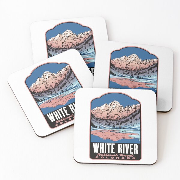 Item preview, White River National Forest Maroon Bells Retro Travel Art designed and sold by HalpinDesign.