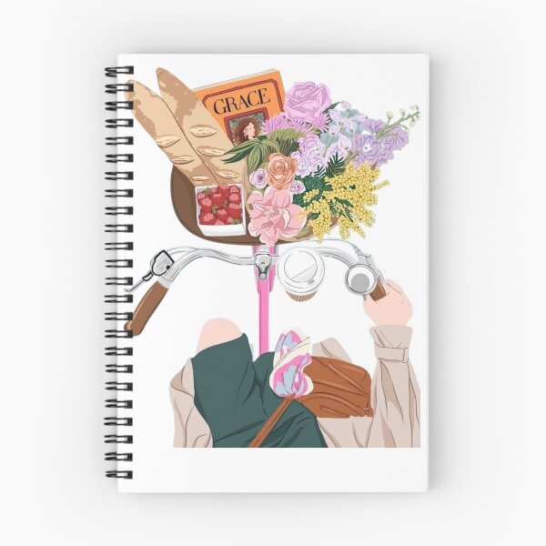Item preview, Parisian Life Bicycle Basket Flowers Baguettes and Coffee Illustration designed and sold by MindMakerStudio.