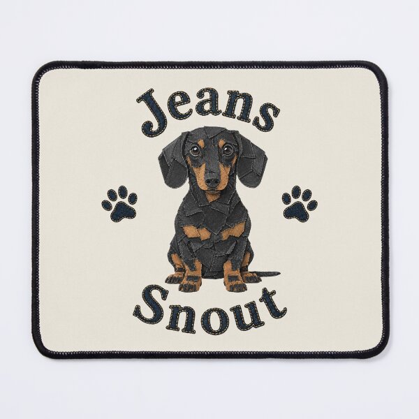 Item preview, Black and Tan Smooth Dachshund Denim Patch Art designed and sold by JeanSnout.