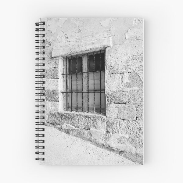 Item preview, Vintage Barred Window on Rustic Cracked Concrete Wall designed and sold by Nmallia.