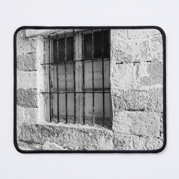 Item preview, Vintage Barred Window on Rustic Cracked Concrete Wall designed and sold by Nmallia.