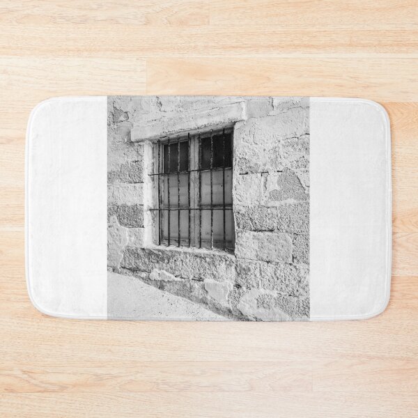 Item preview, Vintage Barred Window on Rustic Cracked Concrete Wall designed and sold by Nmallia.