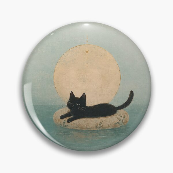 Item preview, Held by Stillness – Celestial Black Cat and Golden Sun designed and sold by SacredLensV.
