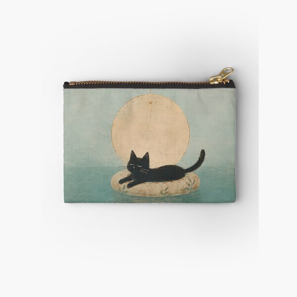 Item preview, Held by Stillness – Celestial Black Cat and Golden Sun designed and sold by SacredLensV.