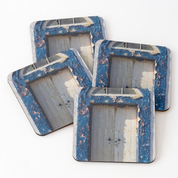 Item preview, Aged Wooden Door With Peeling Paint in Rustic Setting designed and sold by Nmallia.