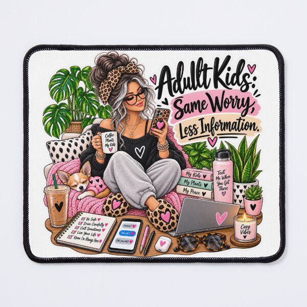 Item preview, Adult Kids: Same Worry, Less Information – Funny Mom Saying designed and sold by CottageGardenCo.