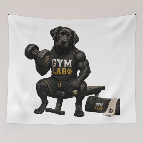 Item preview, Gym Lab Biceps – Labrador Lifting Weights designed and sold by Goodthingstree.