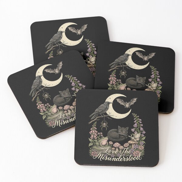 Item preview, Love The Misunderstood Bat Raven Cat Woodland Aesthetic designed and sold by Redgiant87x.