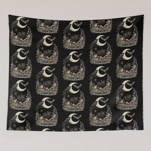 Item preview, Love The Misunderstood Bat Raven Cat Woodland Aesthetic designed and sold by Redgiant87x.