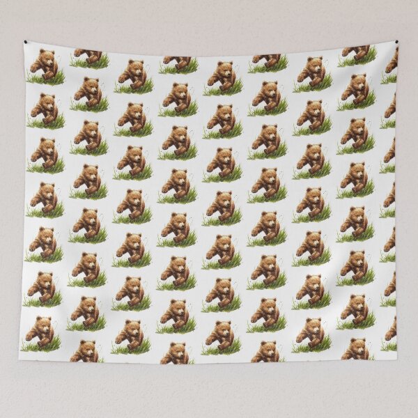 Item preview, Bear Cub | Cute Woodland Animal Watercolor Art designed and sold by Mandayartstudio.