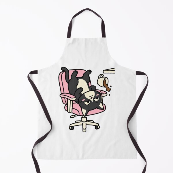 Item preview, Sassy Black Cat Office Chair| Funny Upside Down Cat Knocking Coffee designed and sold by Ala'Salem| Cute Characters, Real Moods.